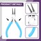 9Pcs 4.5Inch Jewelry Making Assortments Kit, 3 Types Jewelry Pliers Needle Nose Pliers Round Nose Pliers Wire Cutters, with Awl, Tweezers, Thimble Ring, Scissors, Jewelry Making Supplies